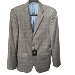 Combatant Gentlemen Mens Wool Gray Glen Plaid Windowpane Blazer 36R NWT Slim Fit